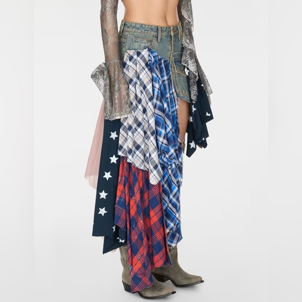 GUESS USA Patchwork denim skirt - retail price $990